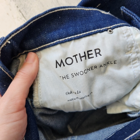 Mother The Ankle Swooner Jeans In Ooh La La Dark Wash Size 24 - Picture 6 of 11